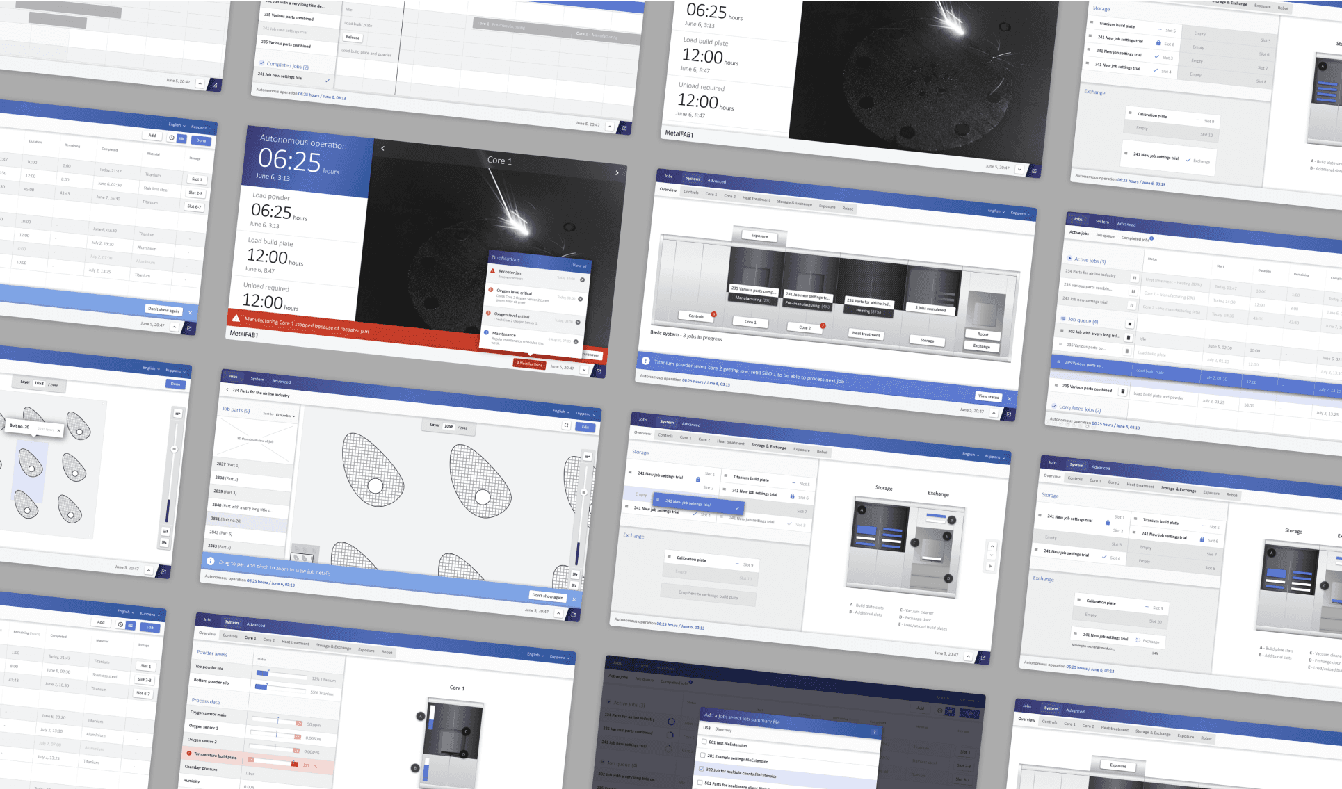 Image of user interface for Additive Industries 3D printer