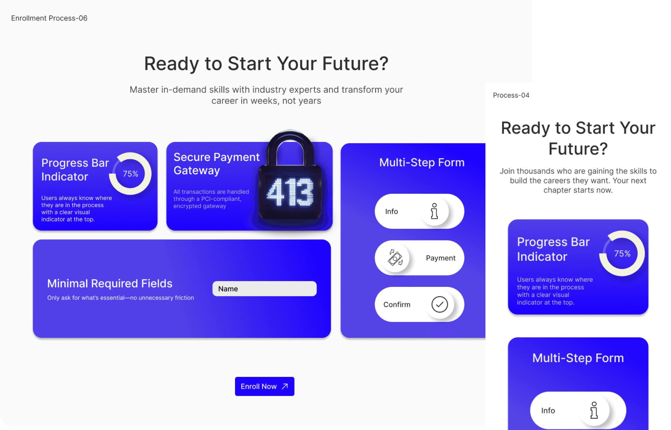 Modern bento grid layout design for Skillsprout