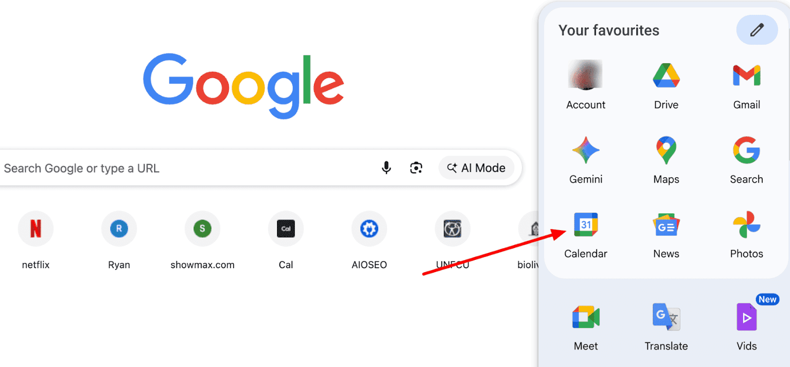 Accessing Google Calendar in your Google account