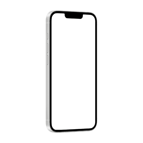 White iPhone 16e mockup right view