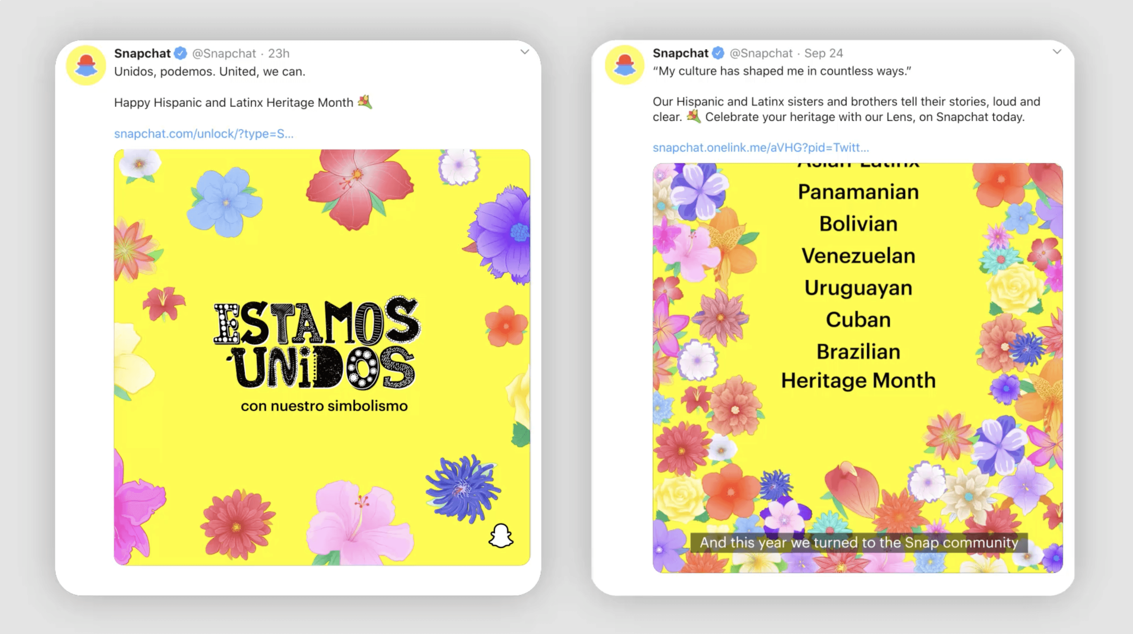 Twitter posts — Two examples of the posts that carried the campaign across Twitter.