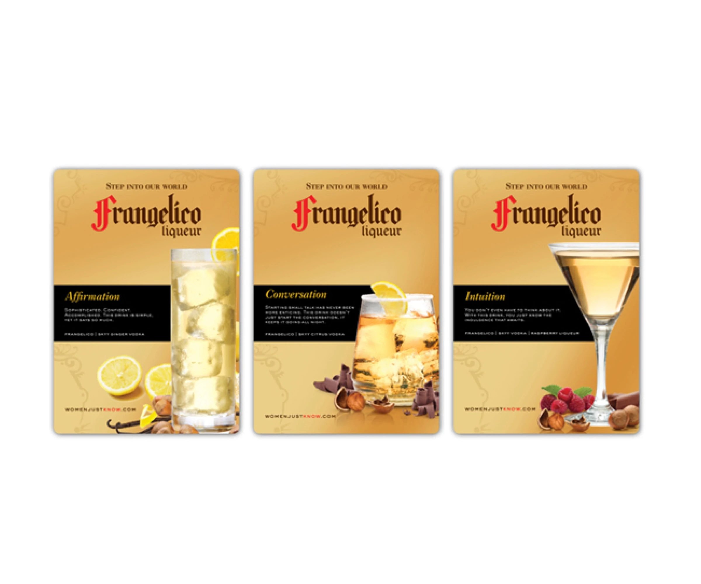 Frangelico bar table tents