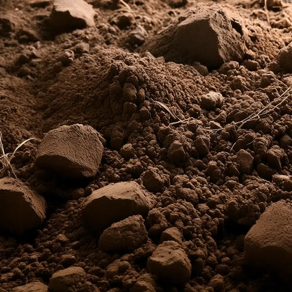 Bulk fill soil material close up