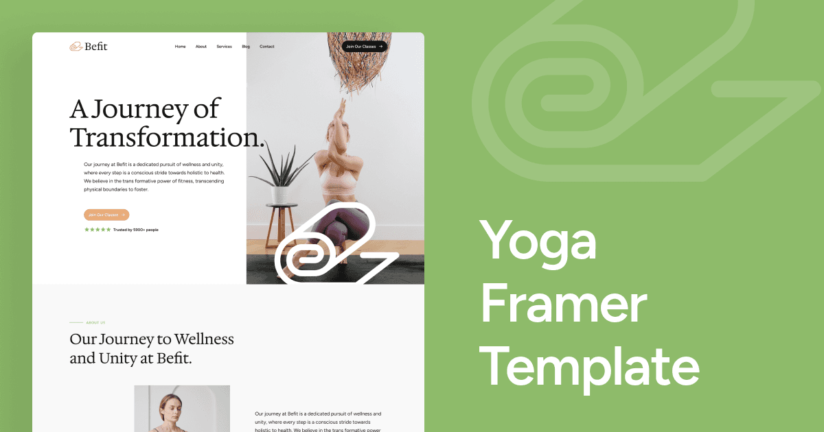 Befit Fitness & Yoga Framer Template