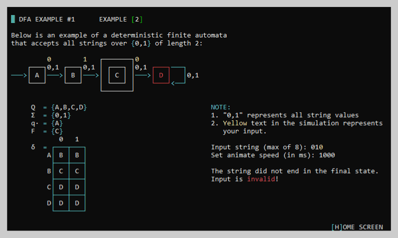 Interactive simulator/example of the tutorial