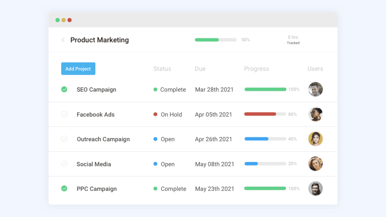 Manage marketing campaigns with the project management tool