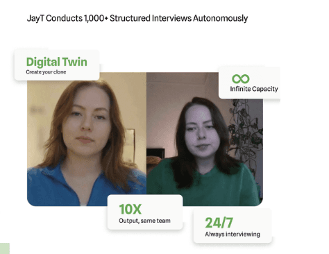 AI Avatar Interviewer, JayT can conduct autonomous screening rounds