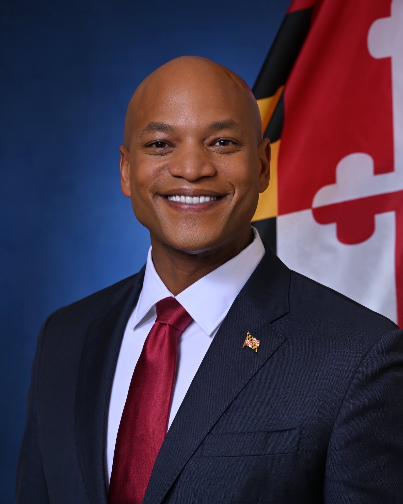 The official portrait of Maryland Governor Wes Moore.