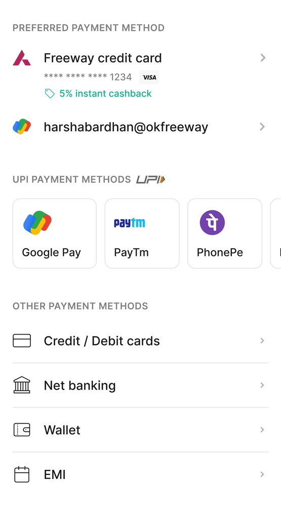 New redesigned payment page