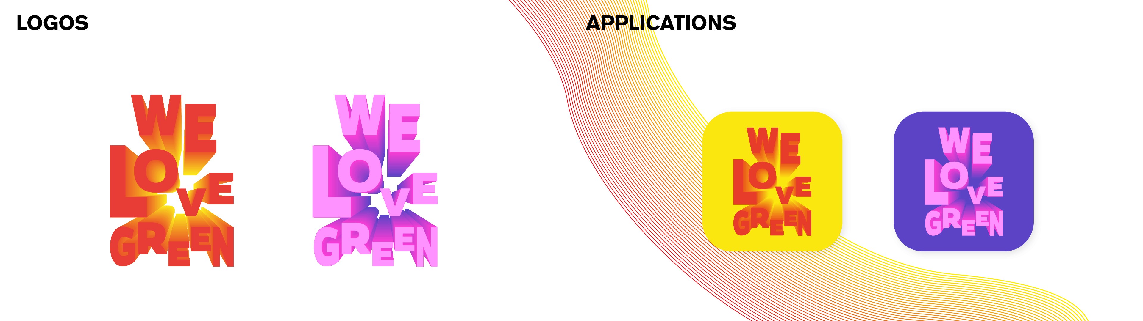 Déclinaisons de l’identité graphique du festival We Love Green