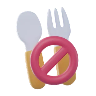 Free 3D no eating icon for Ramadan