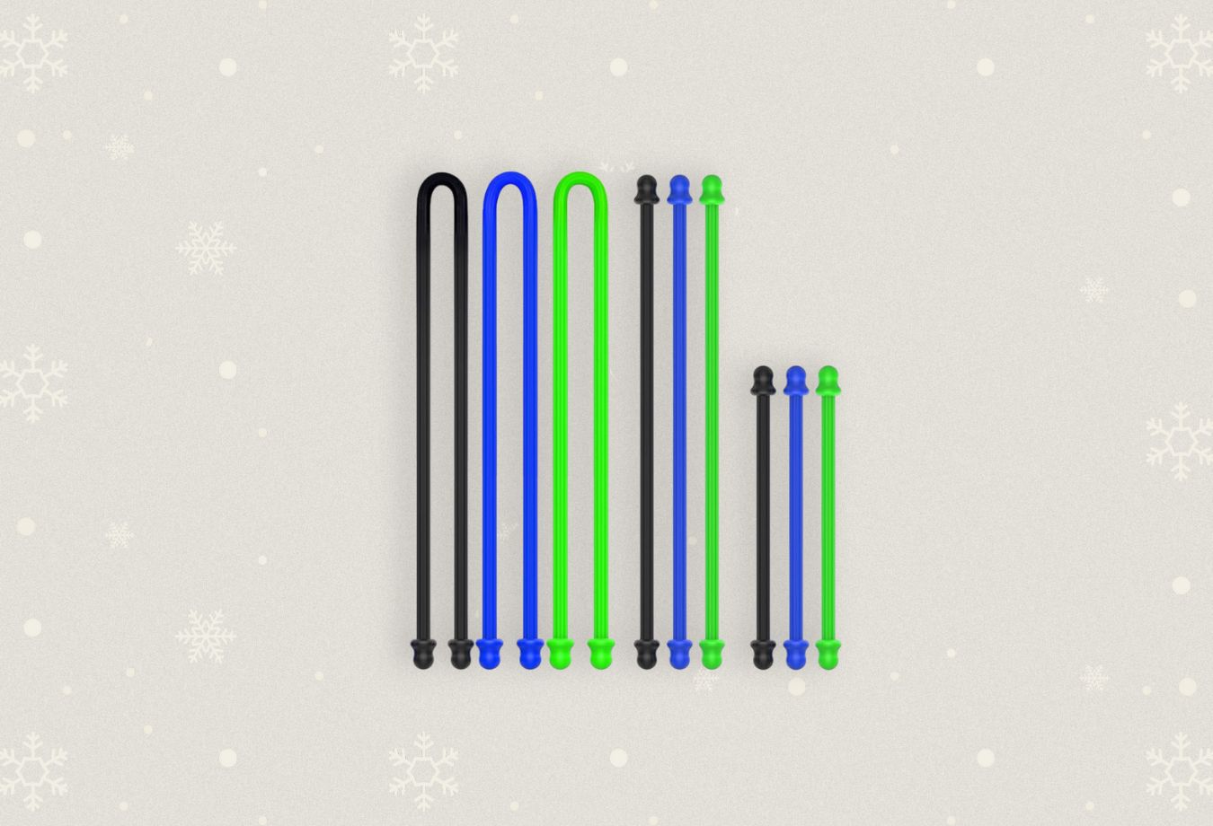 flexible cable ties in different sizes