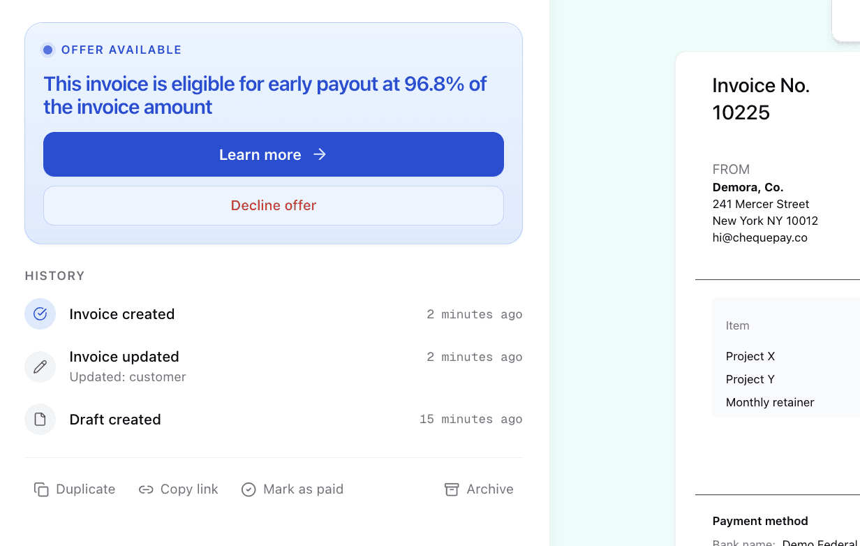 Early payment discount invoice example
