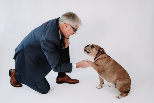 picture with dog and coach