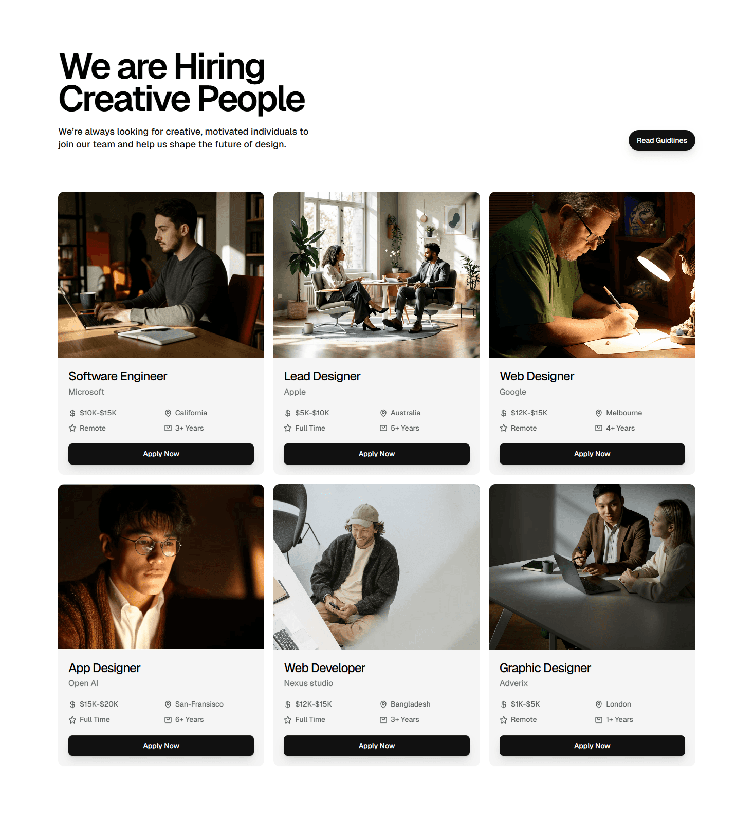 Framer Career Index Component