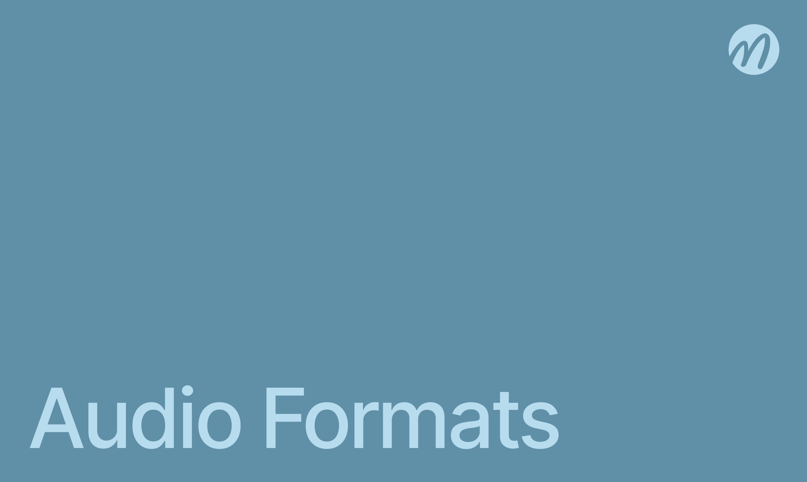 Audio formats