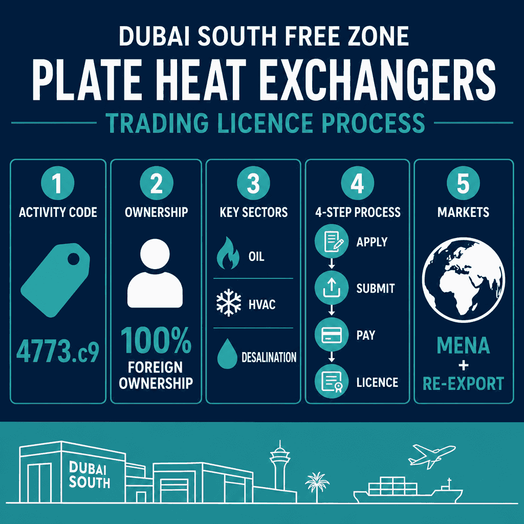 Infographic: How to Get a Plate Heat Exchangers Trading License in Dubai