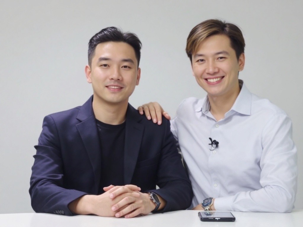 Two men posing for a picture