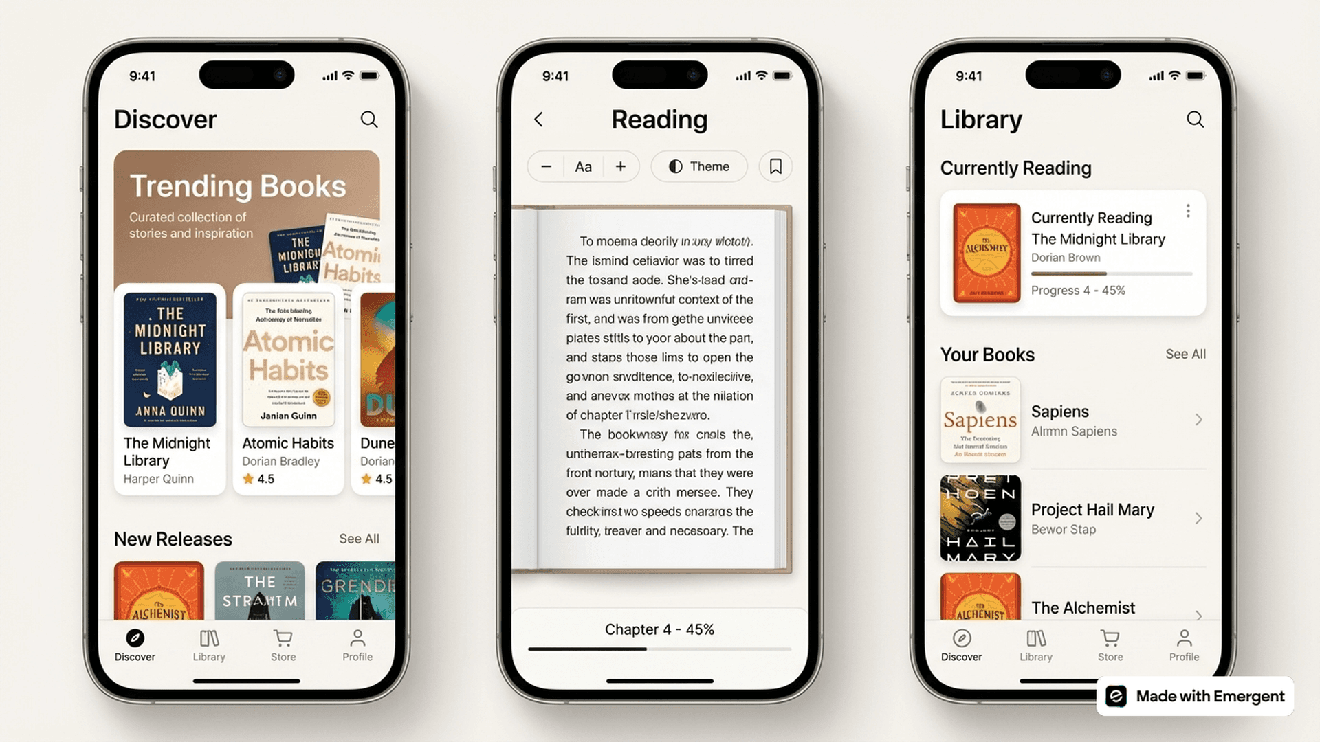 Ebook App Made with Emergent