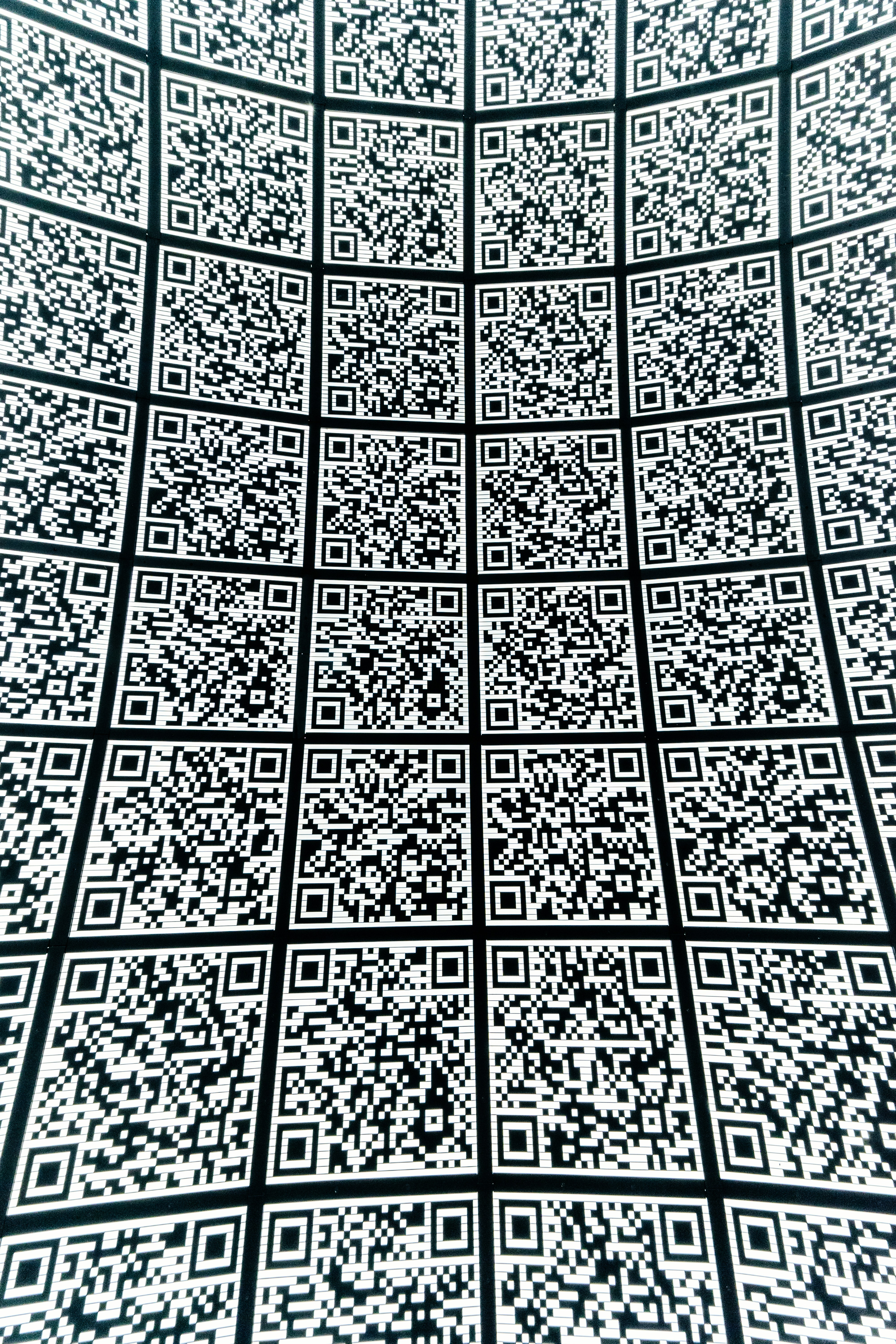 Close-up of QR codes for scanning with a smartphone
