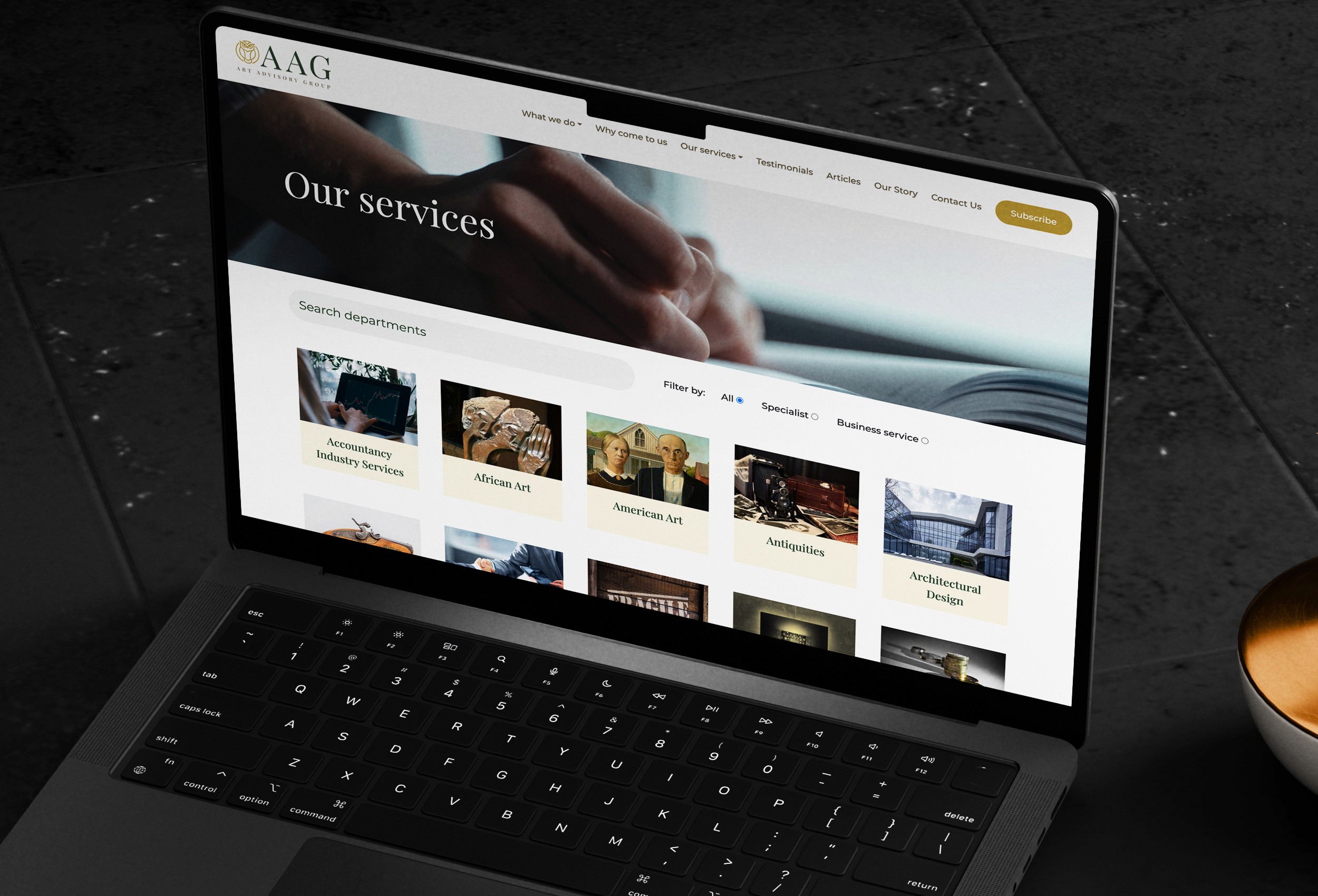 Art Advisory Group website design