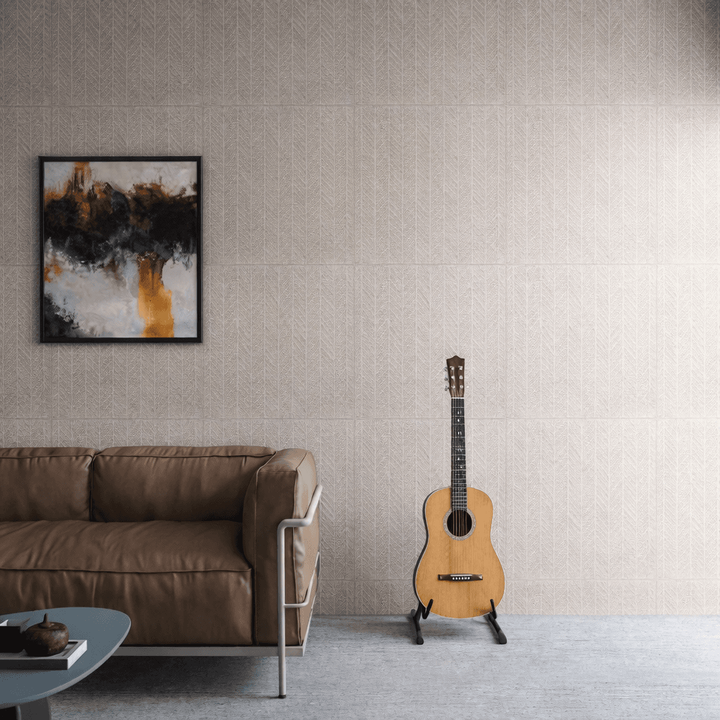 Textured stone wall cladding used in contemporary architectural exterior design