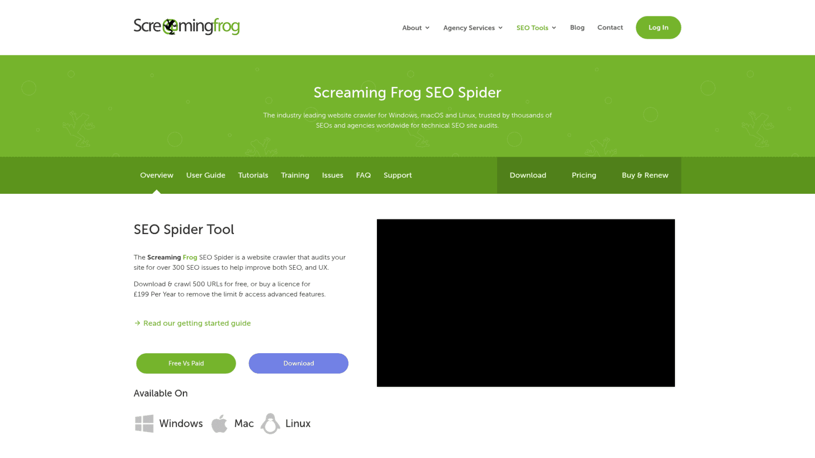Screaming Frog SEO Spider official page