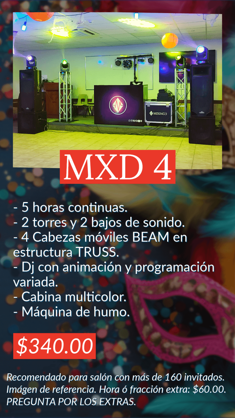 Opción 4 con humo y burbujas del servicio completo/a de Mixing Discomóvil