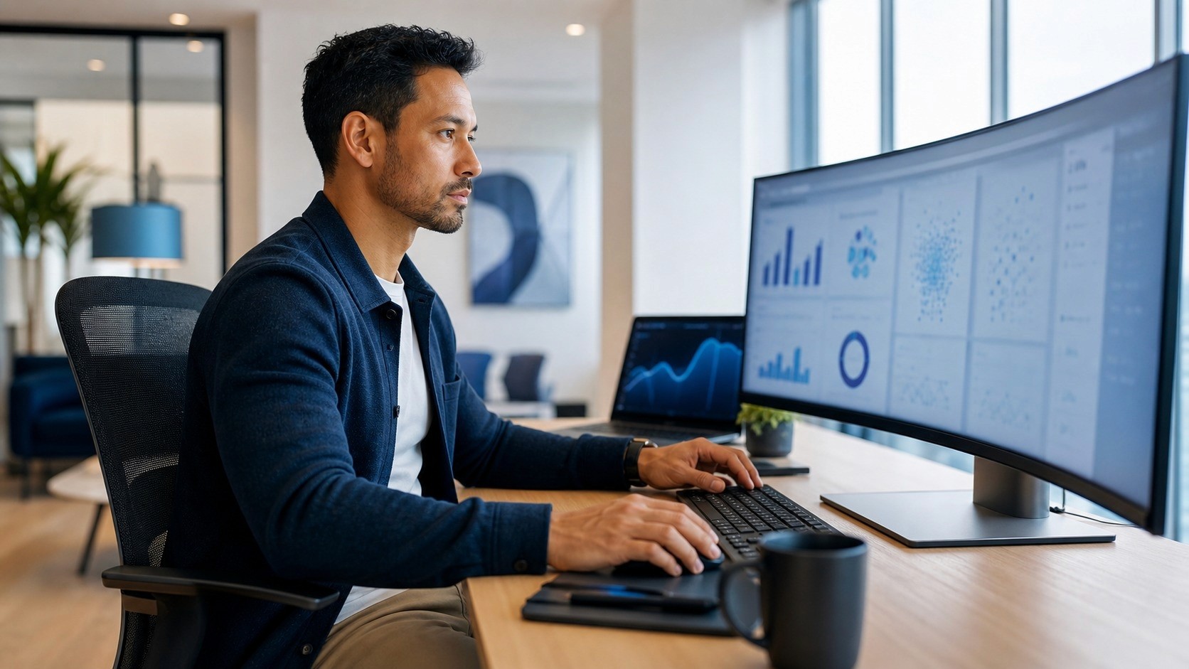 Data Scientist arbeitet an ML-Vorhersagemodellen — ACCELERAID Banking-KI Prediction Engine