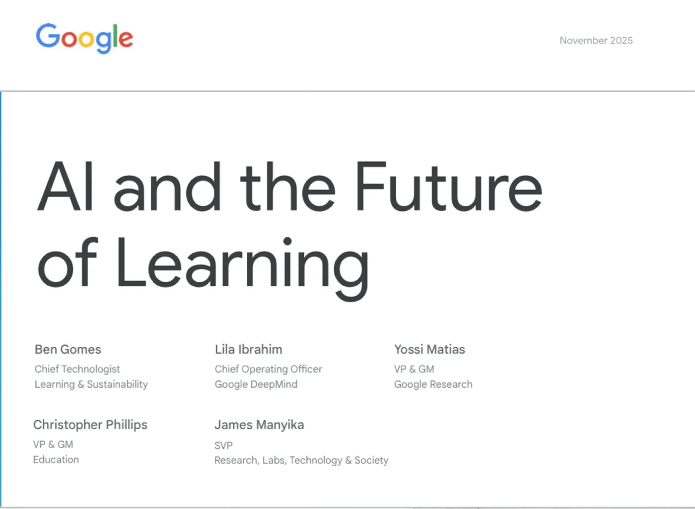 Google: Искусственный интеллект и будущее обучения