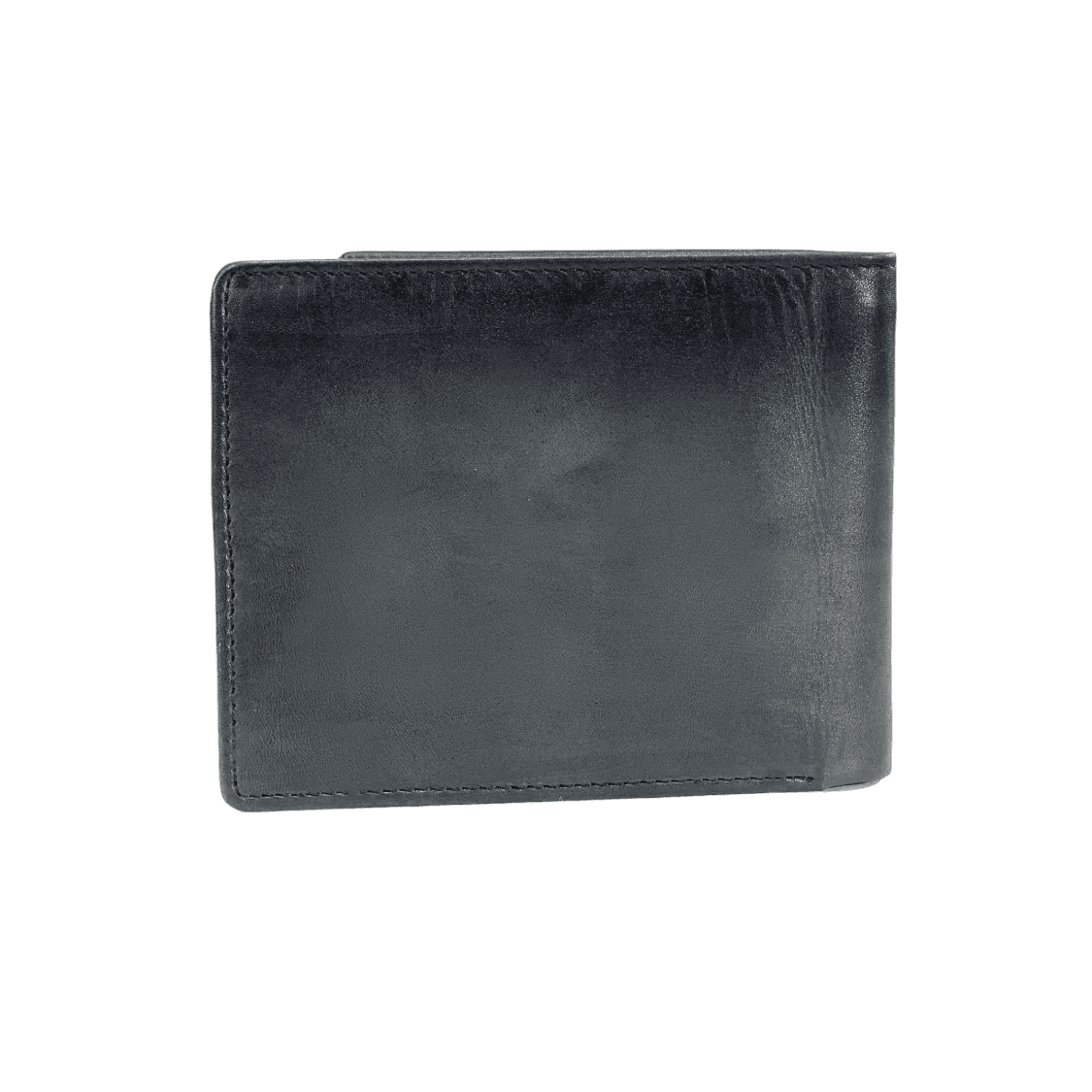Black leather wallet on a white background