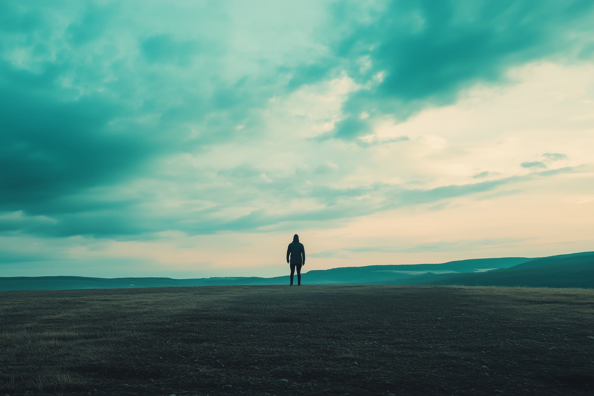 Dynamic picture of a cyclist riding downhill