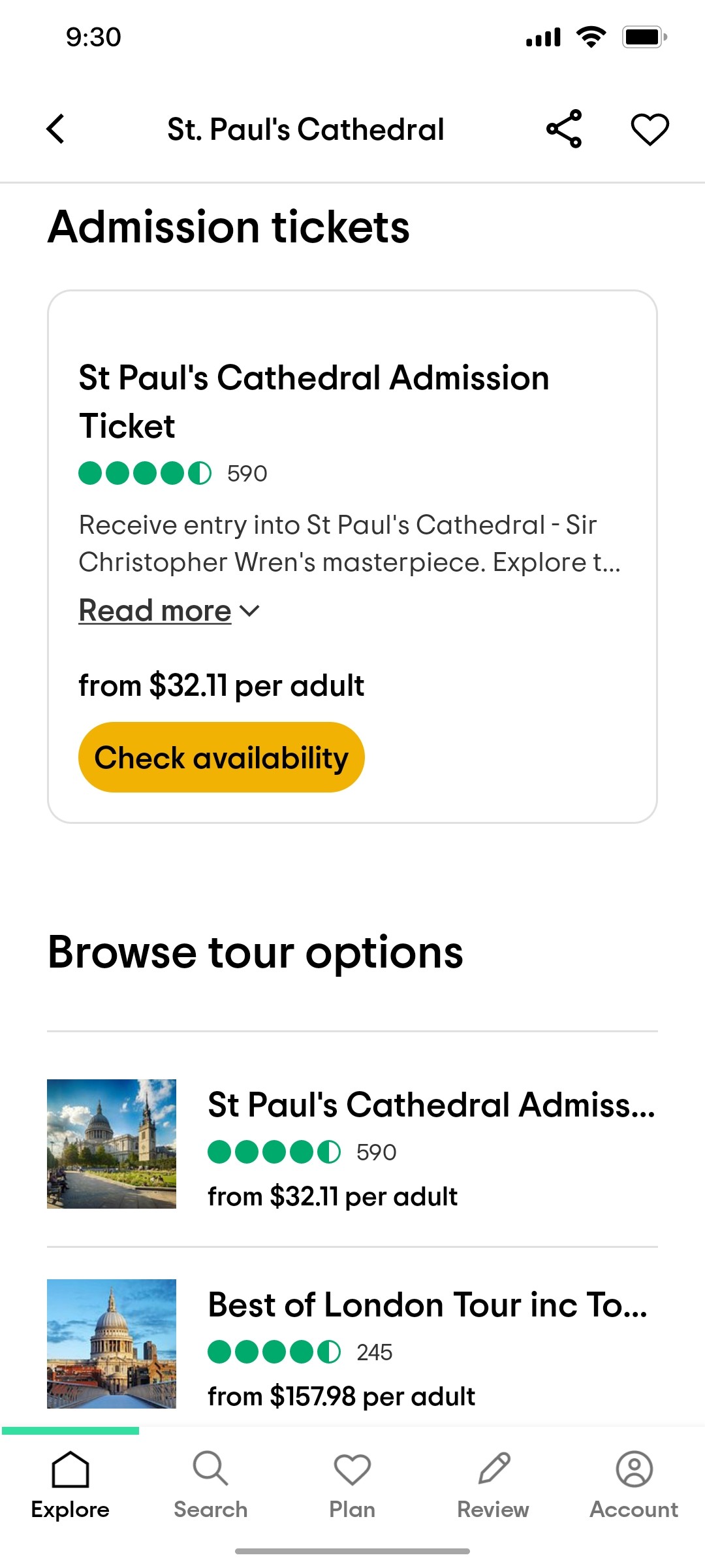 Tripadvisor Admition Ticket Page Screen