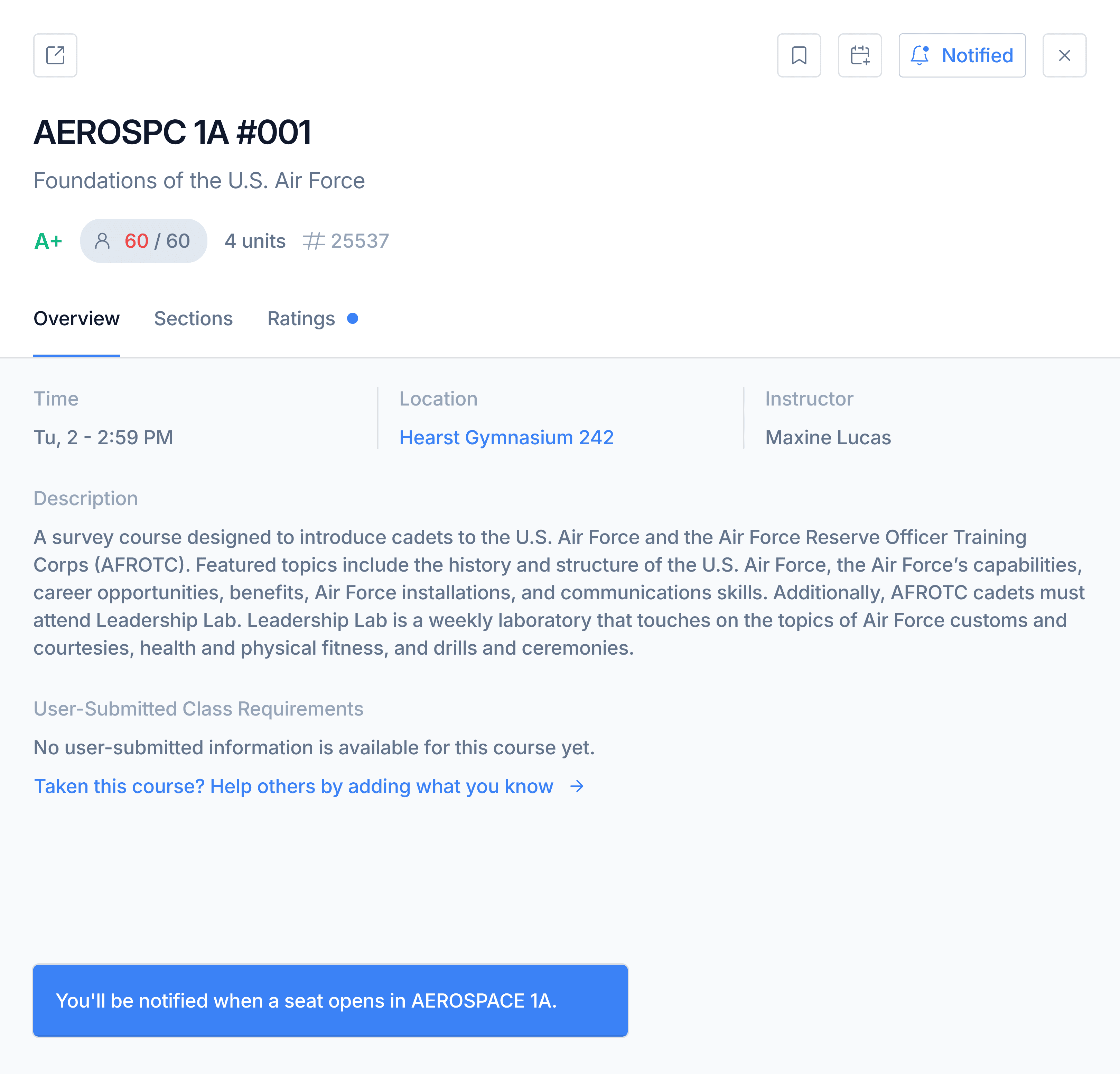 Berkeleytime Course Notifications