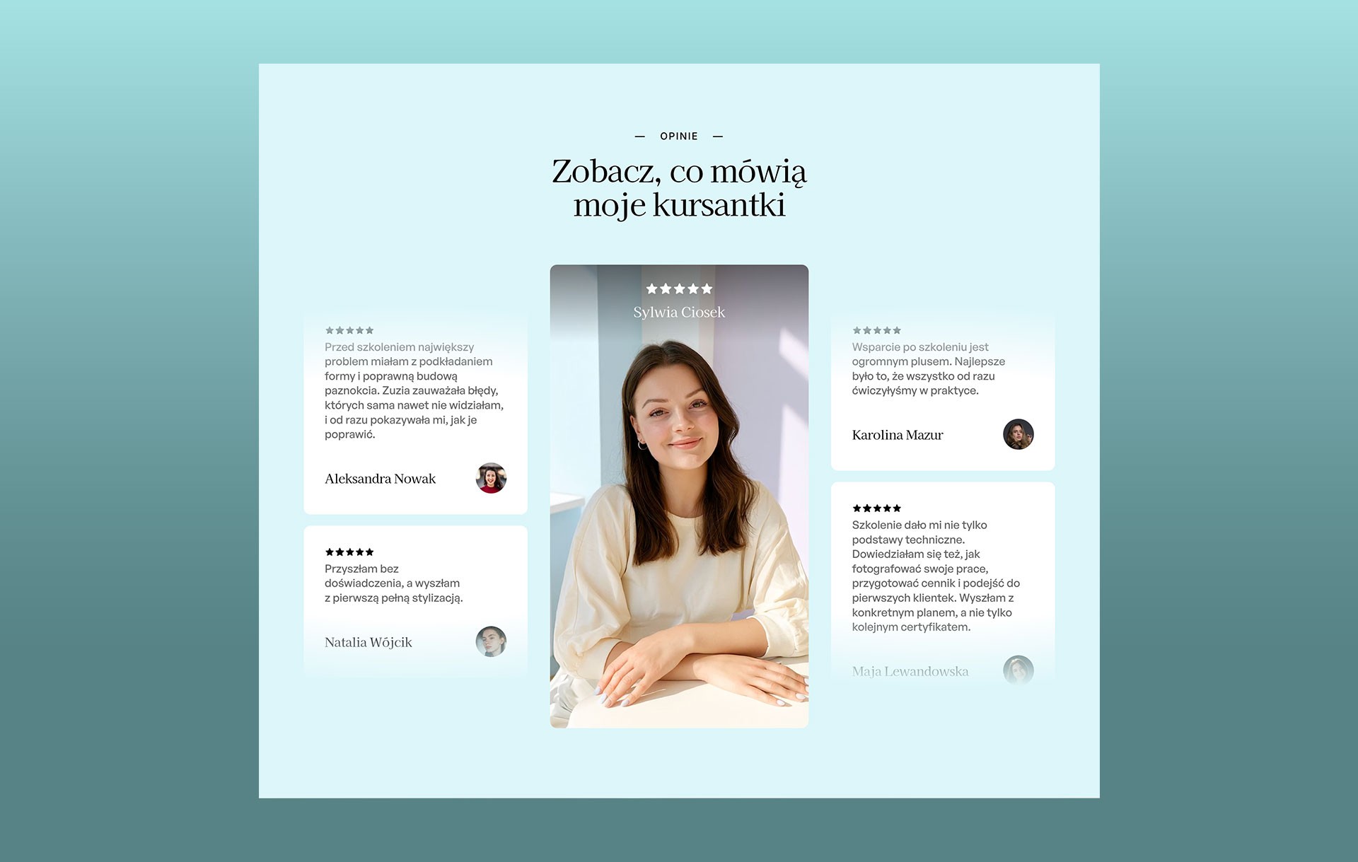 strona szkolenia sekcja opinie
