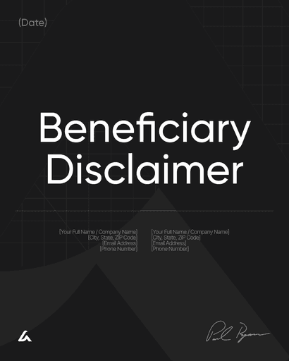 Beneficiary Disclaimer