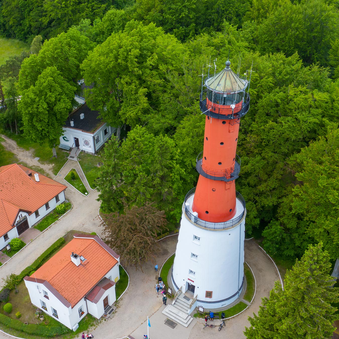 Latarnia w Rozewiu - widok z lotu ptaka