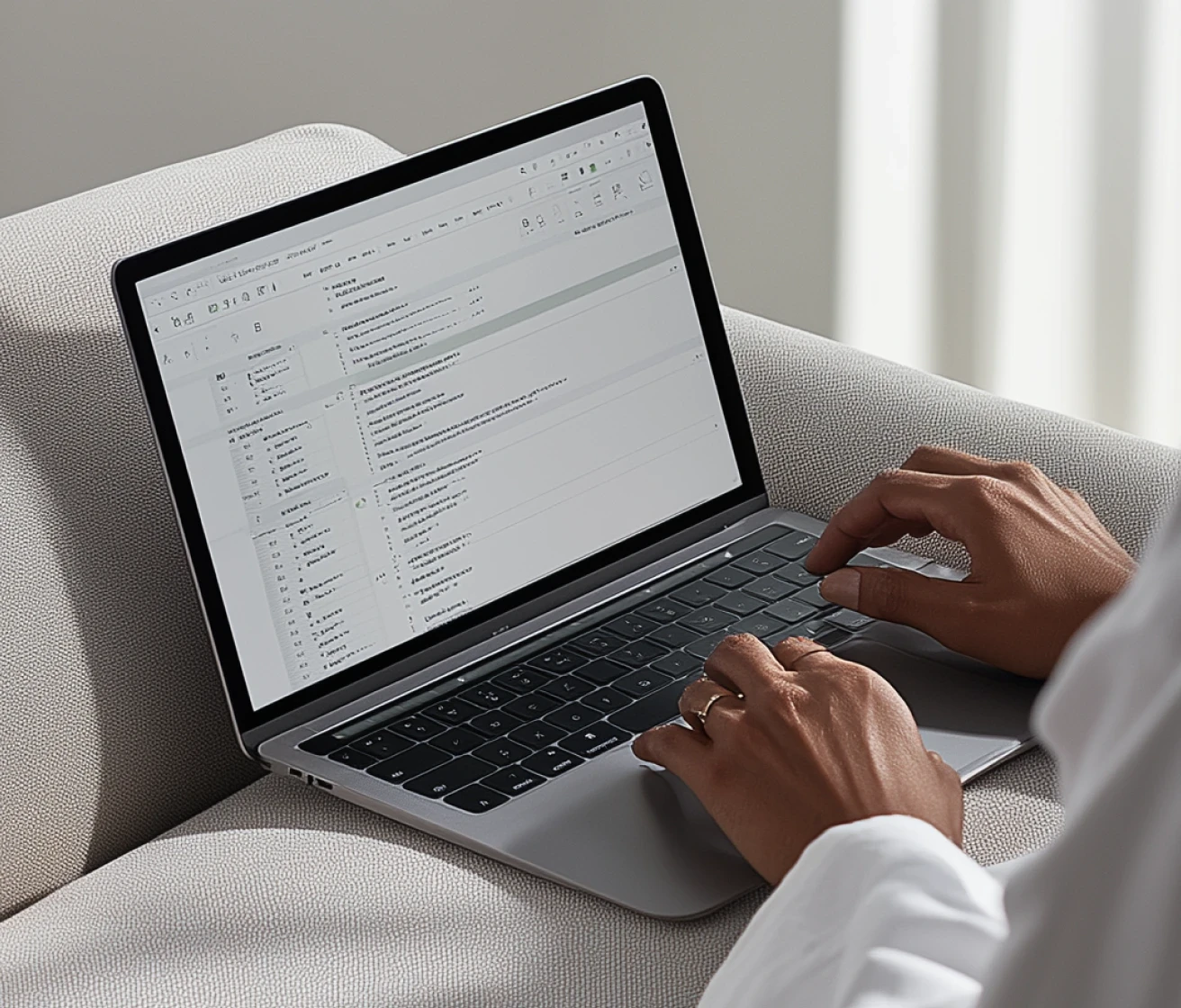 Freelancer working on a laptop