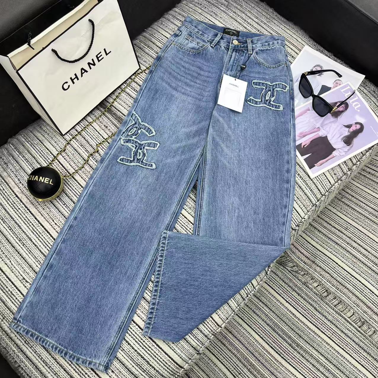 Chanel Double C Denim Pants
