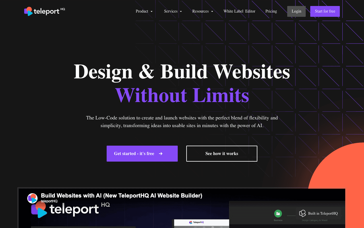 TeleportHQ екранна снимка