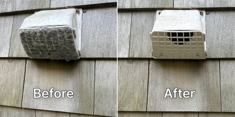Before and after JIC dryer vent care