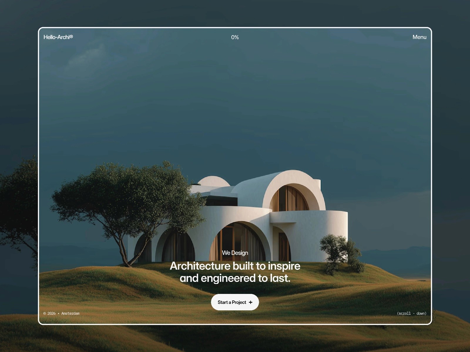 Hello-Archi® — 黑白极简现代建筑空间网站设计灵感