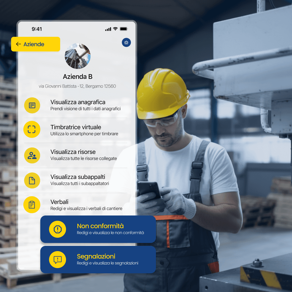 schermata app sikuro per controllo accessi, documenti e segnalazioni