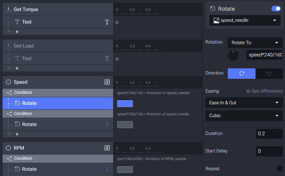 variable on the rotate response on protopie player