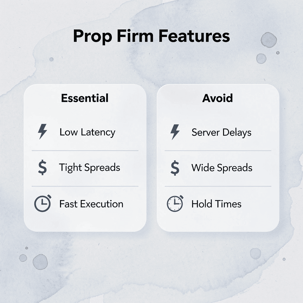 Comparison table of essential features versus red flags for scalpers