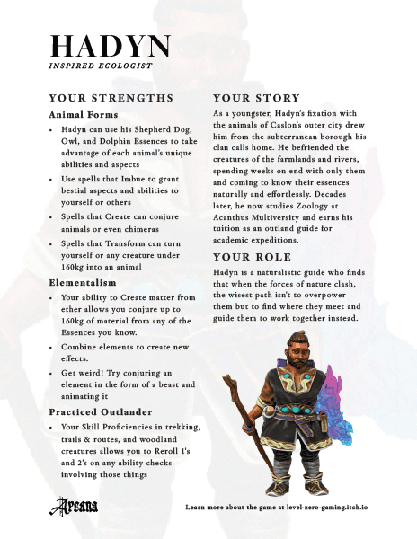 Arcana Character Sheet