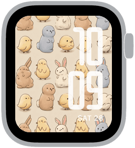 soft critters Apple Watch face preview 2 featuring spring.