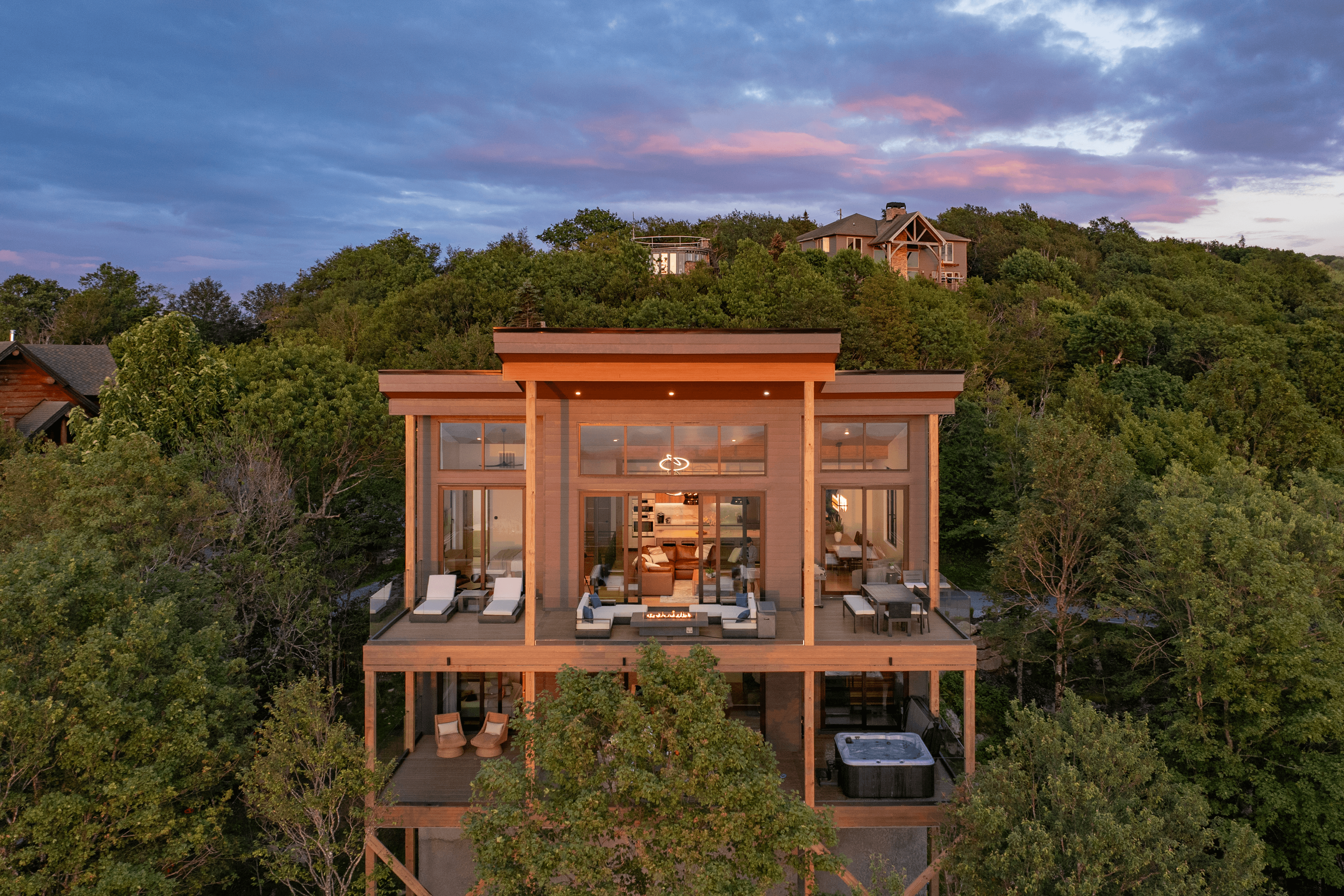 Beech Harmony sunset view of the house in the blue ridge mountains