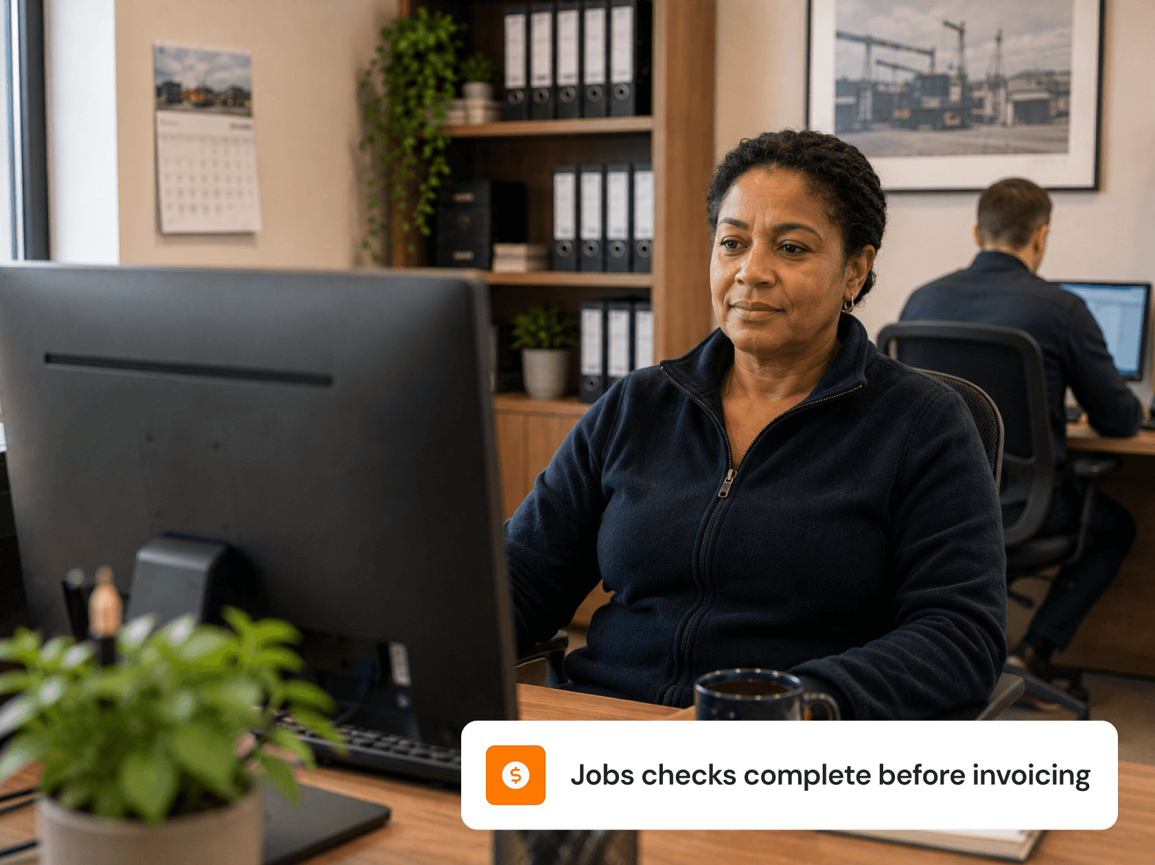 Finance team managing connected job and billing information.