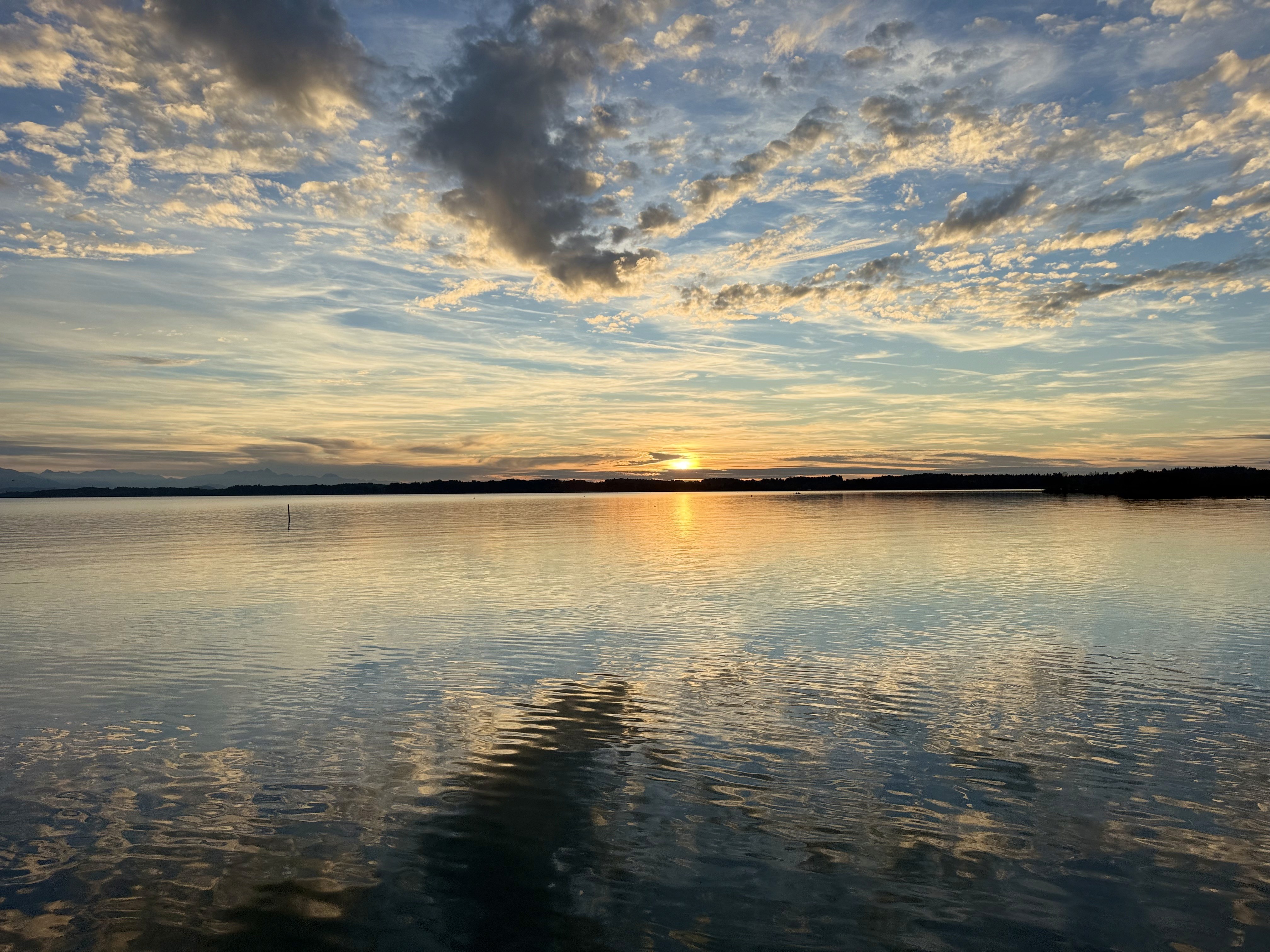 Sundown at a see